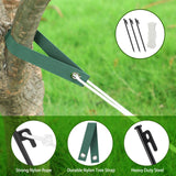 Jevrench Tree Stake Kits, Heavy Duty Tree Stakes and Supports Kits for Young Trees Against Bad Weather, 6 Pcs Tree Stake, 6 Pcs Tree Straps, 2 x 32.8 FT Rope