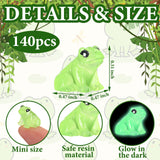 Shappy 140 Pcs Resin Mini Frogs Miniature Figurines Animals Glow in The Dark Tiny Frogs for Garden Landscape Micro DIY Ornament Accessories Home Decor