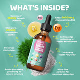 Zeolite Detox for Kids, 200mg Zeolite Liquid Drops with 1000mcg Vitamin B12, 250mg Organic Chlorella, 10 Billion CFU and Prebiotics for Gut Support & Speech, Immune, Bone, Energy, Strawberry, 60ML