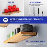 Goovilla Shelf Bracket, Heavy Duty Floating Shelf Brackets 6 inch Long, 4 Pack Brackets for Shelves, Black Coated Metal Wall Shelf Support Brackets with 1/5 Inch Thick and 160 lb. Load Capacity