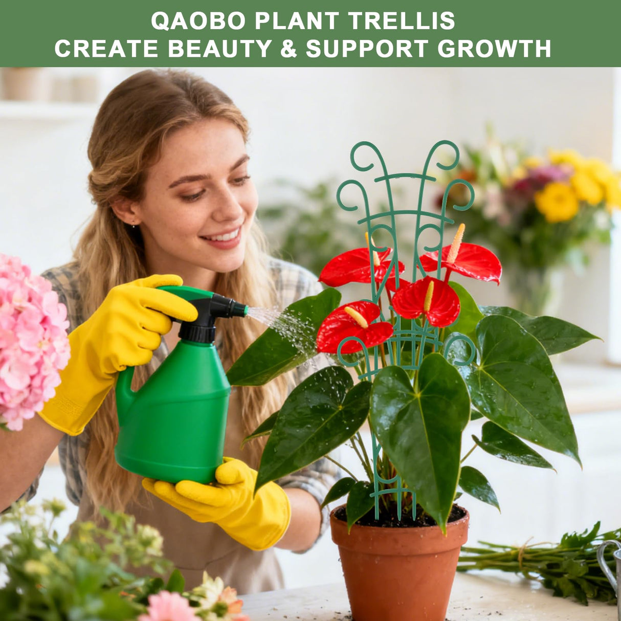 10 Pack Indoor Plant Trellis for Potted Plants, Stackable Garden Trellis for Climbing Plants Outdoor, Small Trellis for Houseplants Rose Hoya Pothos Plant Climber Support