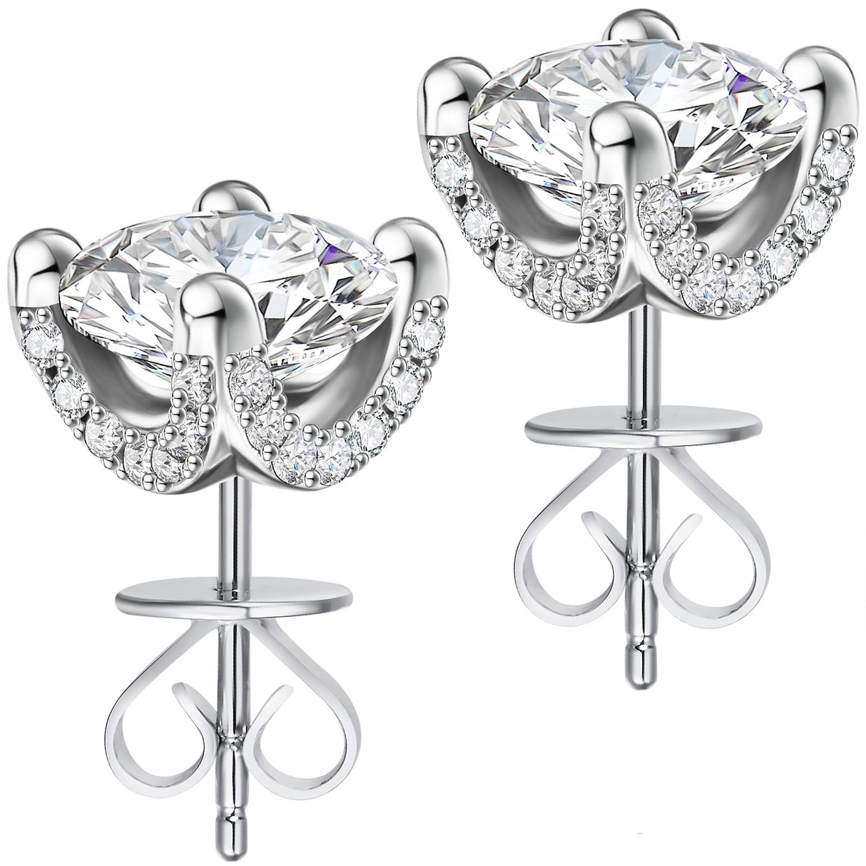 ABSOLUTE Moissanite Earrings Studs Hypoallergenic Sterling Silver Jewelry