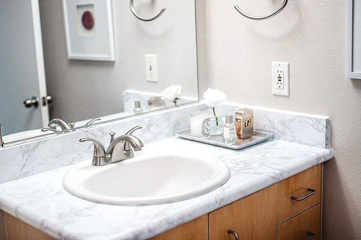practicalWs Marble Paper Granite Gray/White Roll Kitchen Countertop Cabinet Furniture is Renovated Thick PVC Easy to Remove Without Leaving Glue Upgrade 17.71" x 196.8"