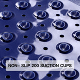 YINENN Bath and Shower Safety Mats 40x16 inch, Non Slip with Suction Cups for Bathroom Stall and Tub Floor, Extra Large and Machine Washable, Drain Holes Keep Bathtub Clean, Dark Blue