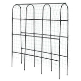 SUMGROW 6 ft Tall, Garden Trellis for Climbing Plants Outdoor with Nylon Net for Cucumbers Vines Beans Raised Bed - Lightweight Metal, Black