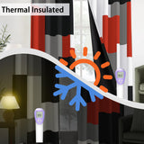 Tyrot Red Black 100% Blackout Curtains for Bedroom 84 inch Long 2 Panels Set Modern Abstract Geometric Black Out Living Room Curtains Christmas Red Thermal Room Darkening Window Drapes, 52Wx84L