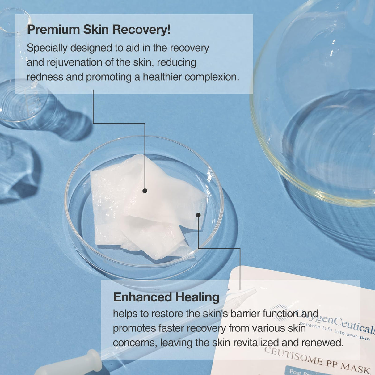 OxygenCeuticals Ceutisome PP Mask – PDRN Post-Procedure Facial Sheet Mask for Soothing & Skin Recovery with Salmon DNA, 6 Sheets/Box