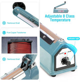 METRONIC Impulse Sealer 8 inch, Manual Heat Sealer Machine for Plastic Bags, Shrink Wrap Bag Sealers Heavy Duty Sealing Machine With Repair Kit, Blue(Pack of 6)
