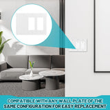 Kingdder 1 Pcs 3-gang 2-decorator 1-blank Wall Plate Standard Size Stainless Steel White Light Switch Plate Gloss Finish Size 3-gang 4.50" x 6.38" Corrosion-resistant Gfci Outlet Receptacle