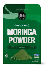 FGO Organic Moringa Oleifera Leaf Powder, 16oz Bulk Resealable Pouch, Sourced from India, Non-GMO, Packaging May Vary (Pack of 1)