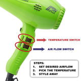 Parlux 3800 Eco-Friendly Ionic & Ceramic Violet Hair Dryer + M Hair Designs Hot Blow Attachment Black (Bundle) – Lightweight, Fast-Drying, Frizz-Control Blow Dryer for Salon-Quality Styling