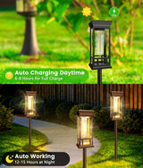 12 Pack Solar Pathway Lights Outdoor, Taller Bright Solar Path Lights Waterproof, Auto On/Off Solar Powered Garden Lights for Outside Landscape Path Yard Walkway Lawn Driveway Patio Lighting Decor