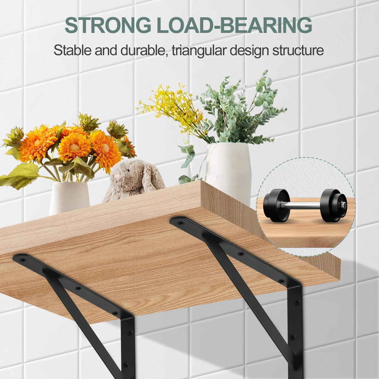 12 Pack L12 x H 8" Black Heavy Duty Shelf Brackets with Screws Metal Shelf Brackets Shelf Support Angle Brackets for Shelves L Brackets Heavy Duty Floating Shelf DIY