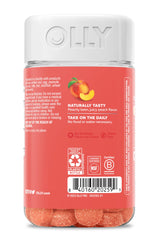 OLLY Probiotic + Prebiotic Gummy, Digestive Support and Gut Health, 500 Million CFUs, Fiber, Adult Chewable Supplement for Men and Women, Peach, 60 Day Supply - 60 Count