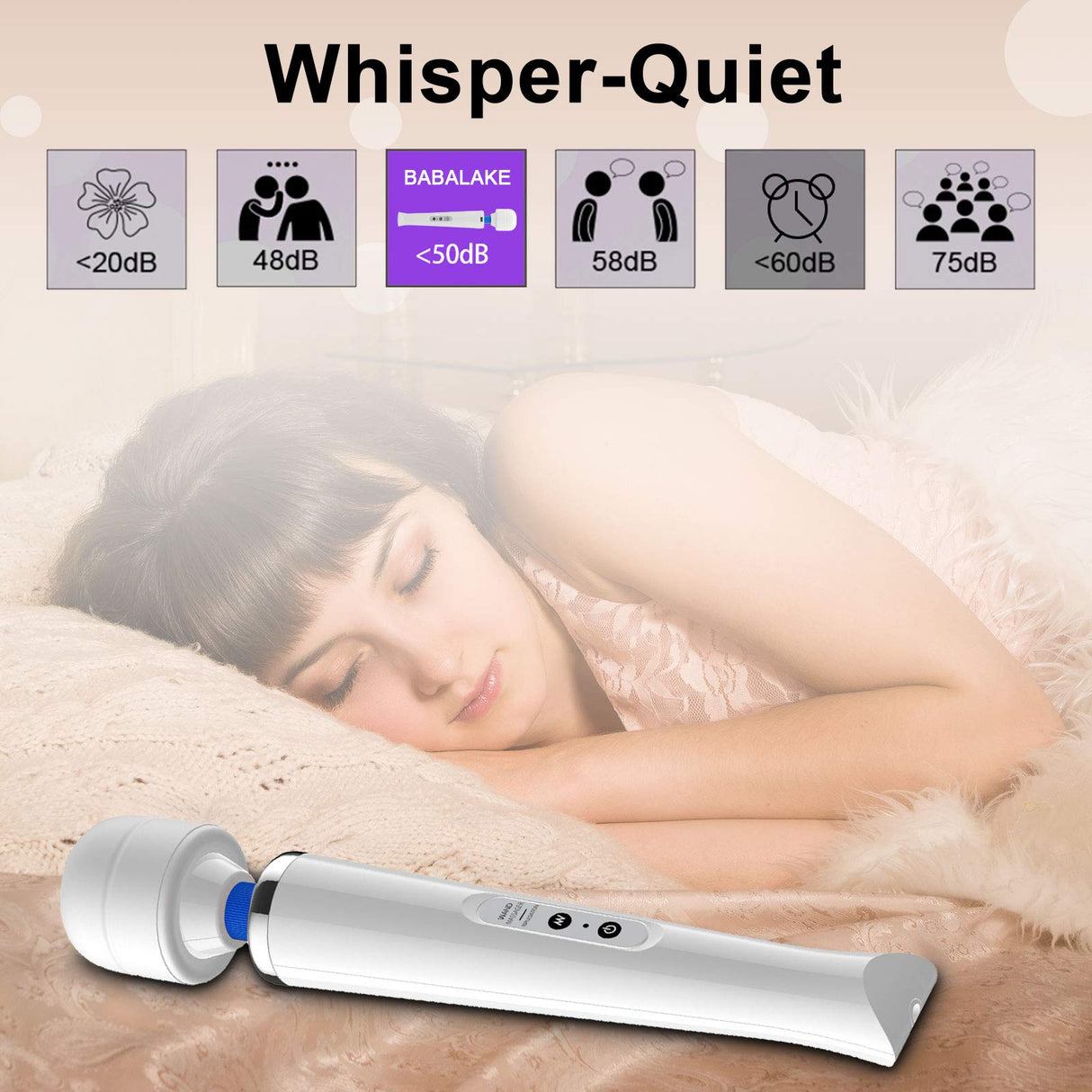 Babalake Cordless Hand Held Massager for Sore Muscles - Rechargeable Deep Tissue Percussion Wand, Neck Back & Shoulder Pain Relief, 10 Modes 5 Speeds, Portable & Wireless Electric Muscle Massagers