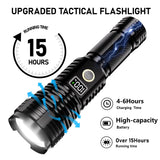 CHILDBOT Flashlights High Lumens Rechargeable, 10000LM LED Super Bright Flash Light, Zoomable Linternas with LCD Digital Display, 5 Mode, Waterproof, Powerful Tactical Flashlight for (Dark Black)