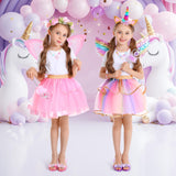 Princess Dress Up Fairy & Unicorn Costume for Girls 4-6, Toddler Dress with Tutu, Wings, Shoes, Jewelry, Headband Fairy Unicorn Toys for Girls Christmas Halloween Birthday Gift Toys