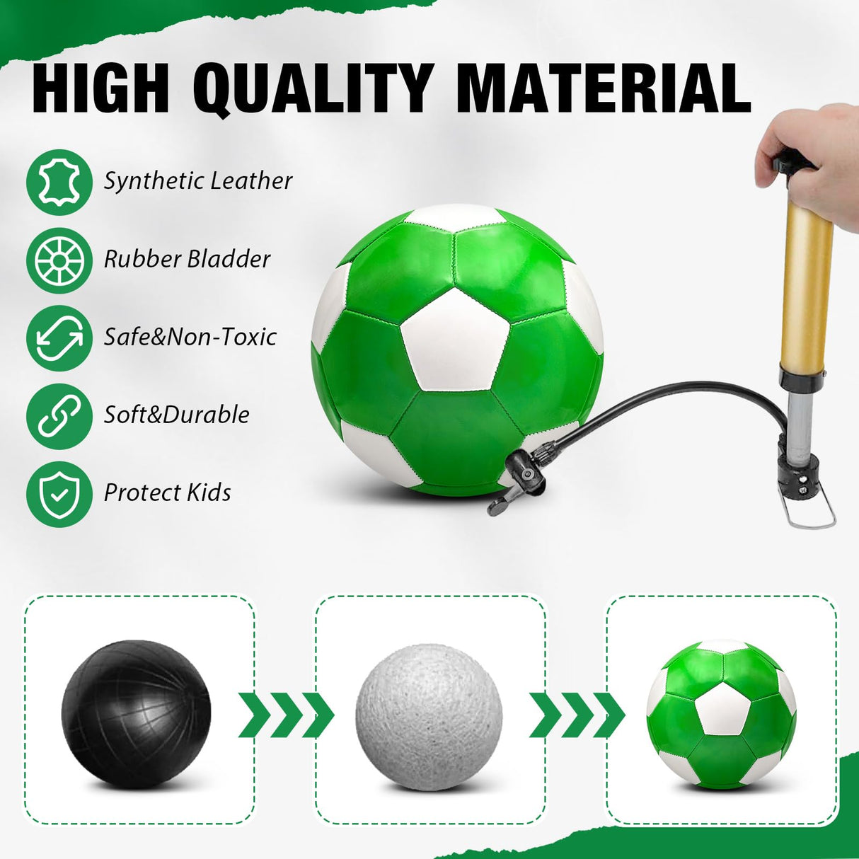 6 Pack Operation Deflated Christmas Soccer Ball with Pump for Child,Items Bulk Deals Soccer Balls,Classic Soccer Balls Size 5 with Mesh Sport Bag Pump Needle for Shoebox Gift Fillers Charity Donations