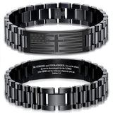 GLEZZA Joshua 1:9 American Flag Bracelets Christian Gifts for Men