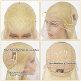 Koiaskral 30 Inch 13x6 613 Lace Front Wig Human Hair Body Wave Blonde Lace Front Wigs Human Hair Pre-Plucked Bleached 200% Density 613 Hd Lace Frontal Wigs for Women