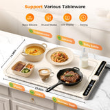 Food Warming Mat, Electric Warming Tray with 9 Temp Levels & Auto Shut-Off, Full Surface Heating, Foldable Warmers Heating Pad for Parties, Perfect for Home and Buffet Use