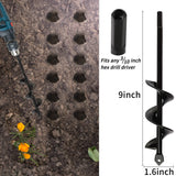TCBWFY Garden Auger Drill Bit Set - 3.5 x 16 Inch & 1.6 x 16.5 Inch Auger Drill Bits for Planting - Heavy-Duty Garden Tools for Bulbs, Flowers, and Vegetables