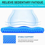 Helishy Gel Seat Cushion for Long Sitting - 1.65inch Double Thick Cooling Egg Seat Cushion for Back, Hip, Sciatica, Coccyx, Tailbone Pain Relief - Office Chair Car Seat Cushion – Wheelchair Cushions