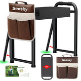 seasky Foldable Garden Kneeler and Seat, Anti-Tipping Gardening Bench Widened Thick Soft Kneeling Pad, Heavy Duty Gardening Stool with Tool Bag,Gardening Gift for Women