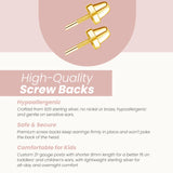 Precious Pieces Children's Freshwater Pearl Earrings, 14K Gold-Plated