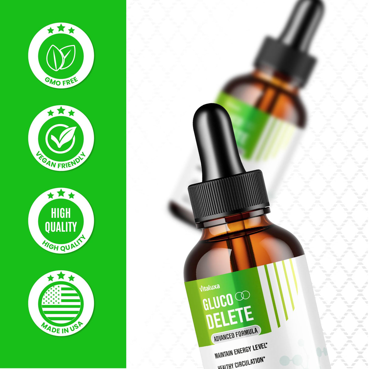 (5 Pack) Gluco Delete Drops, GlucoDelete Liquid Dietary Supplement Extract Advanced Formula Glyco Support, Glucol Gotas Liquido Premium Vitamin Droppers Max Strength Natural Ingredients Review (10oz)