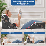 Ahpmeoa 6PCS Wedge Pillow Set for After Surgery, Bed Wedge Pillow Post Surgery, Wedges Pillows for Back Pain Relief, Acid Relux, Sit Up Pillow for Beds, Beds Wedges & Body Positioners, White/Grey
