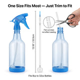 Flexible 360° Spray Bottle Adapter with Weighted Tube, Universal Fit Sprayer Nozzle Replacement for Upside Down Spraying, Flexible Dip Tube Attachments for Car Detailing & Cleaning (5 Pack)