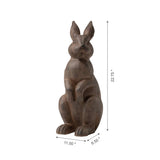 Glitzhome Rabbit Garden Statue Outdoor Standing Bunny Sculpture Lawn Decor, 22.75 Inch, Bronze