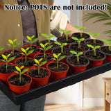RooTrimmer 1020 Flat Seed Starter Trays 10 Pack, Plastic Nursery Pots Trays & Seeds Potting Plants Tray, Durable Carrying Seedling Starting Tray for Planting (Black)