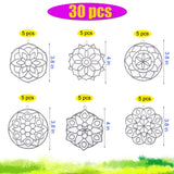 AUEKIV 30 Sets Suncatcher Kit Mandala Suncatchers Window Art Paint Sun Catcher DIY Craft Kits Flower Suncatcher Kit for Summer Decoration Home Activity Art Project Birthday Party Favors
