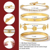 SEADAY 18K Gold Plated Bangle Bracelets for Women, 4Pcs Gold Bracelet Set