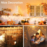 Ollny Icicle Lights for Outside 720LED 60FT, Warm White Christmas Lights with Remote 8 Modes Dimmable, Waterproof Connectable Timer Hanging Light for House Outdoor Yard Indoor Decorations