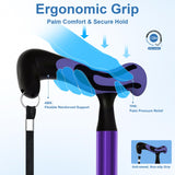 KingPavonini Walking Cane for Men Women Stability, Free Standing Foldable Cane, Ergonomic Handle Pivoting Quad Base, Heavy Duty 350 LBs, Adjustable Walking Canes for Seniors Balance with Travel Bag