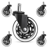 Gamma Office Chair Wheels Black, Pack of 5, 7/16 x 7/8 Inch – Heavy Duty Chair Wheels Replacement for Scratch-Free, Smooth & Silent Rolling – Suitable for Floors & Carpet