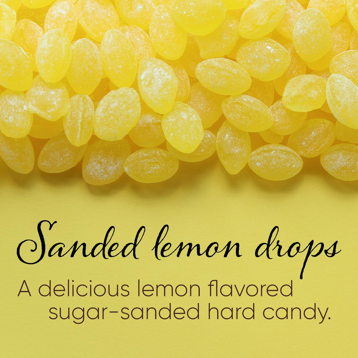 Claeys Sanded Lemon Drops Candy - Bulk Candy Lemon Drops Hard Candy - 2 Pounds - Christmas Candy – Ideal for Holidays, Sour Candy Lovers – Lemon Flavor