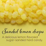 Claeys Sanded Lemon Drops Candy - Bulk Candy Lemon Drops Hard Candy - 2 Pounds - Christmas Candy – Ideal for Holidays, Sour Candy Lovers – Lemon Flavor
