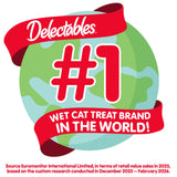 Delectables Lickable Treat Bisque Wet Cat Treat Variety Pack, Food Topper, Hydrating, Grain-Free, No Fillers, No By-Products, No Added Preservatives, 1.4oz Pouch, 30ct