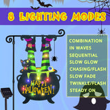 FLAGMESAGE Halloween Lighted Garden Flag, Witch Feet Yard Decor, 12x18 In