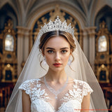 FIRCRE Crowns and Tiaras jewelry sets for Wedding princess birthday Party Halloween Prom Pageant Jewelry for Women Crystal Bridal Jewelry Set for women (Silver)