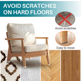 24 Pcs Chair Leg Floor Protectors Rectangle, Silicone Felt Furniture Leg Pads Caps Covers for Hardwood Floors, Fit L:1-1/8" to 1-1/2", W:3/4" to 1"