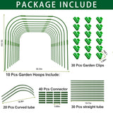 Garden Hoops for Raised beds, 10 Sets DIY Rust-Free Garden Tunnel 32.3"x 32.3" Greenhouse Hoops for Row Cover Garden Netting, Reuseable Plastic-Coated Steel Grow Tunnel Support Frame