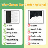Junkogo Bird Netting 50x50 Ft, 1 in Mesh Heavy Duty Garden Netting