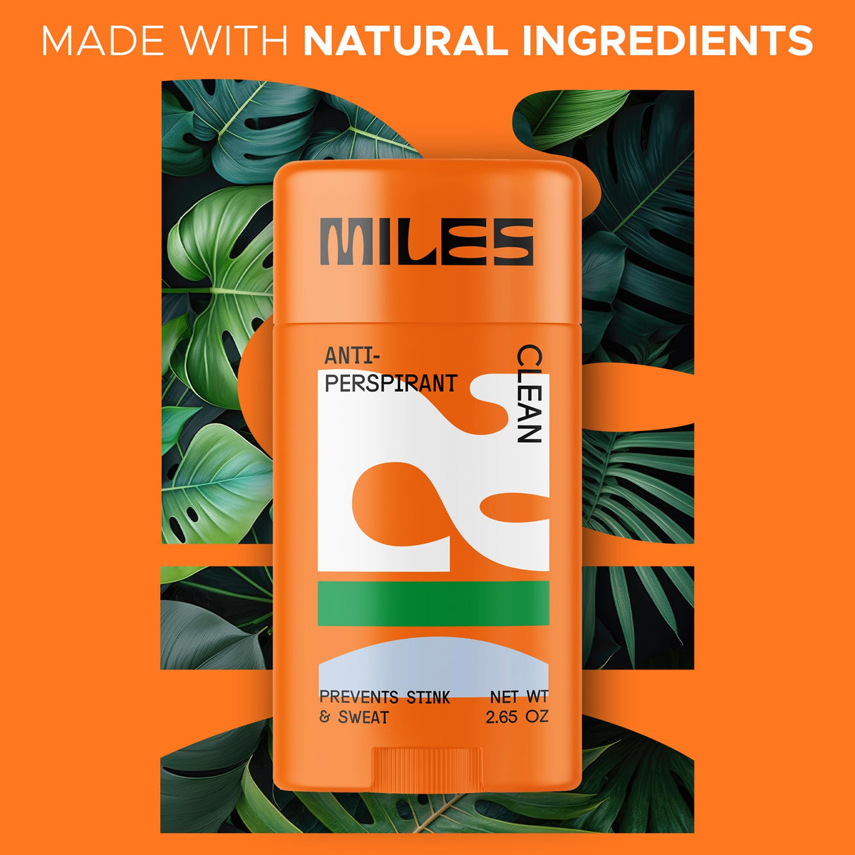 Miles Antiperspirant Deodorant Stick for Teens, Tweens and Kids Boys and Girls - Sweat and Odor Protection, Made in USA - Clean Scent, 2-Pack