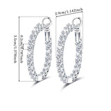 Sterling Silver Large Hoop Earrings for Women - Hypoallergenic Cubic Zirconia Loop Earrings for Ladies for Sensitive Ears Lightweight Fashion Huggie Earrings,30MM,for Her for Christmas Birthday Gifts