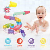 taseyok Toddler Bath Toys, Baby Bathtub Toys with Elephant Shower Sprays and Slide Track, Fishing Floating Animals Toys, Creative Shower Toys Christmas Birthday Gifts for Boys and Girls